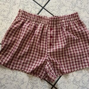 Mighty Fine Red and White Checkered Shorts
